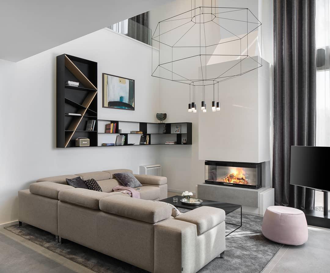 Modern Geometric LED Wire Pendant Lamp Contemporary Black Chandelier Lighting