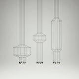 Modern Geometric LED Wire Pendant Lamp Contemporary Black Chandelier Lighting