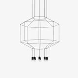 Modern Geometric LED Wire Pendant Lamp Contemporary Black Chandelier Lighting