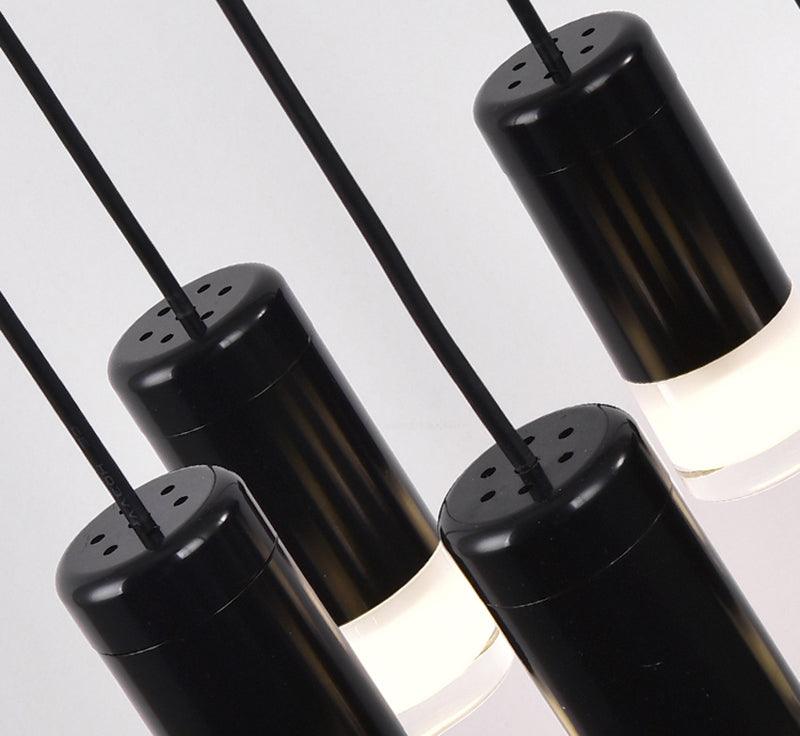 Modern Geometric LED Wire Pendant Lamp Contemporary Black Chandelier Lighting