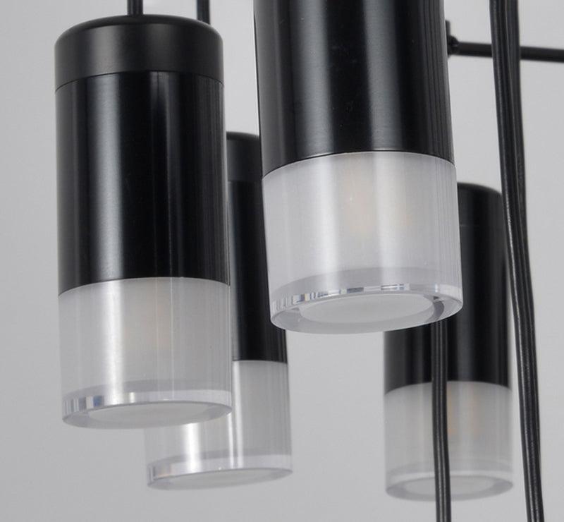 Modern Geometric LED Wire Pendant Lamp Contemporary Black Chandelier Lighting