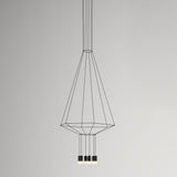 Modern Geometric LED Wire Pendant Lamp Contemporary Black Chandelier Lighting