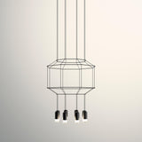 Modern Geometric LED Wire Pendant Lamp Contemporary Black Chandelier Lighting