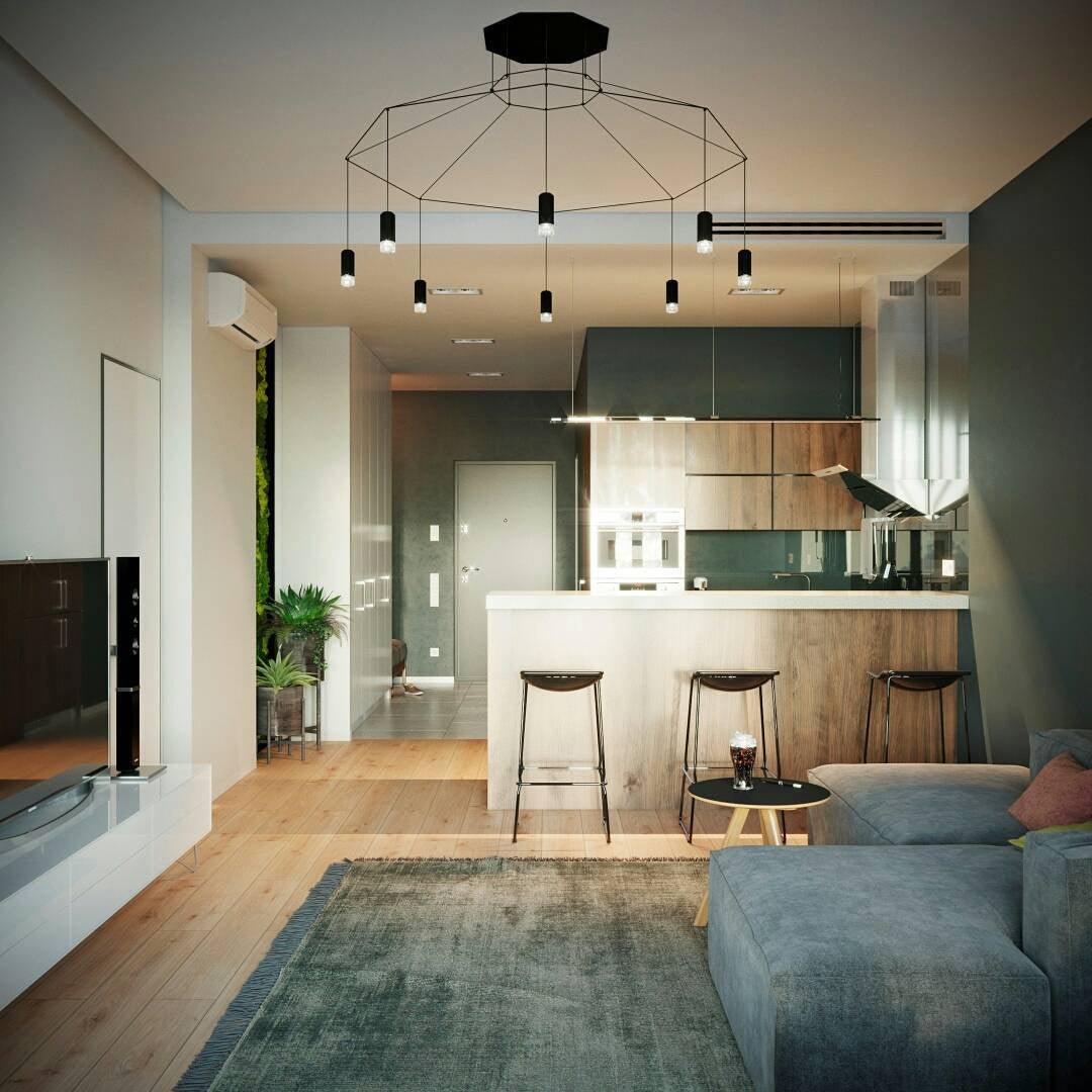 Modern Geometric LED Wire Pendant Lamp Contemporary Black Chandelier Lighting