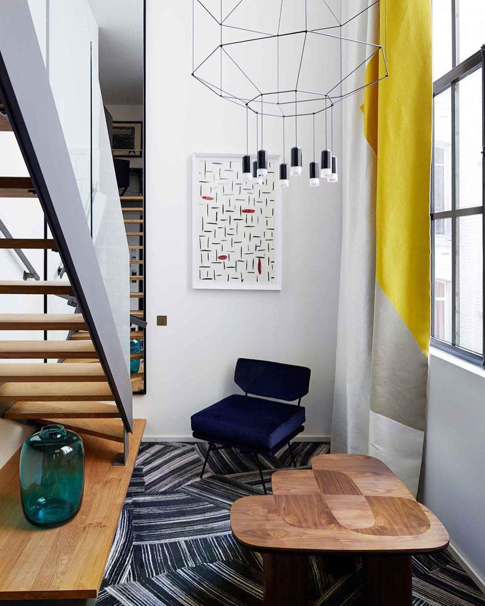 Modern Geometric LED Wire Pendant Lamp Contemporary Black Chandelier Lighting