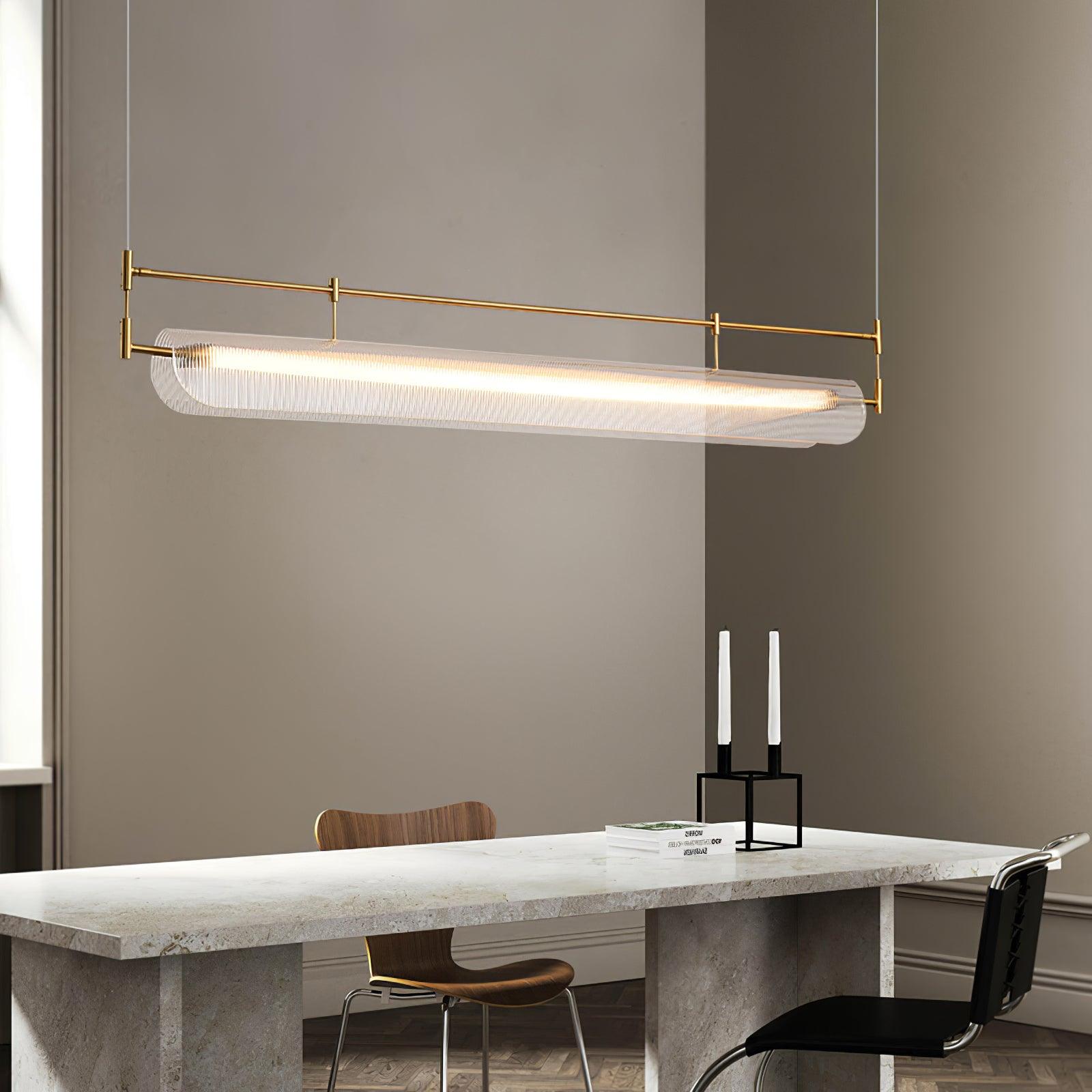 Modern Geometric Linear Strip LED Pendant Light for Dining Room Kitchen Island