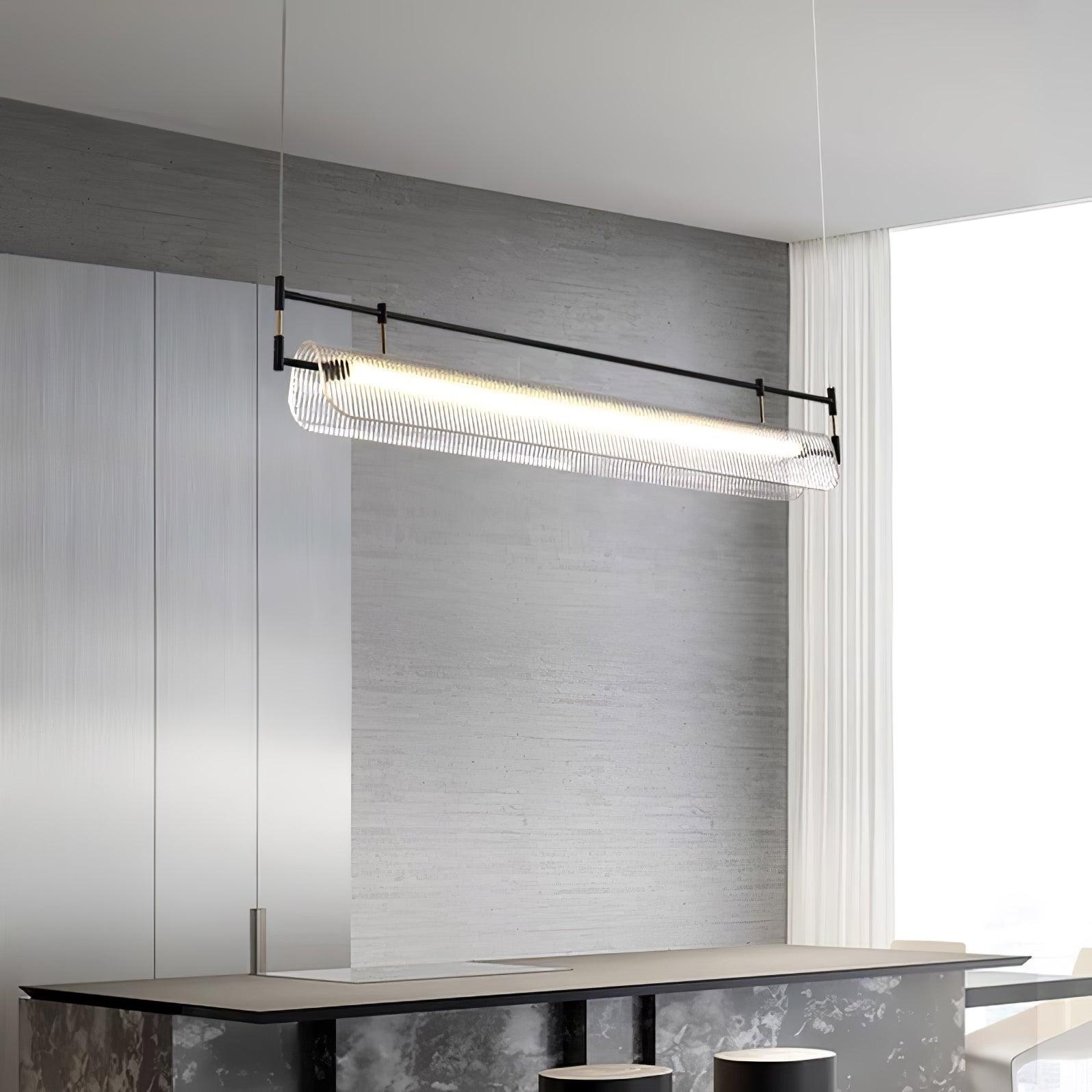 Modern Geometric Linear Strip LED Pendant Light for Dining Room Kitchen Island