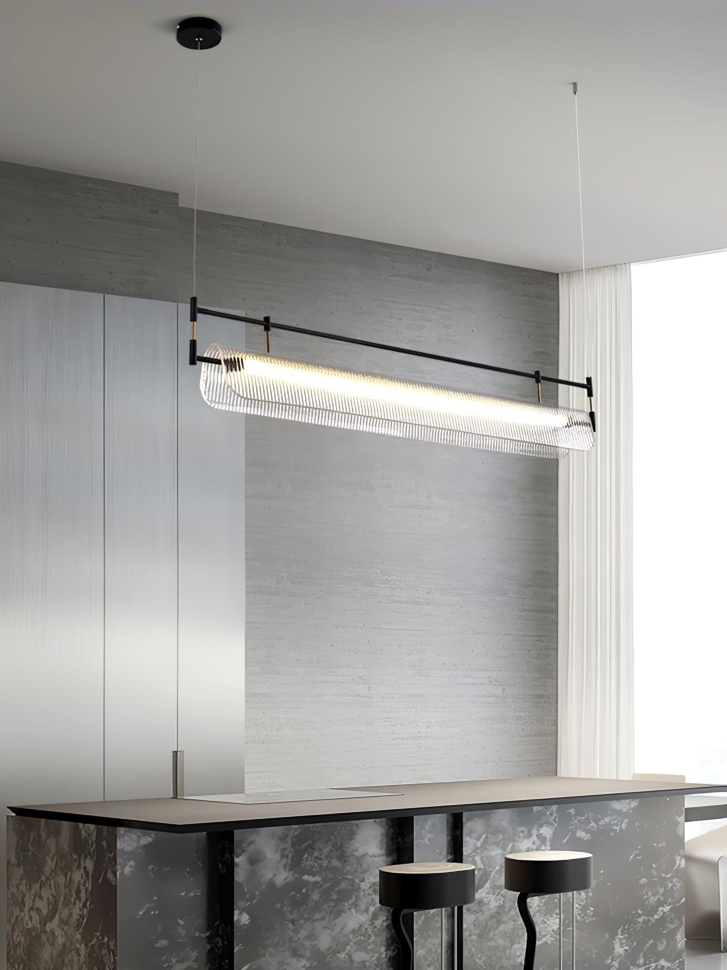 Modern Geometric Linear Strip LED Pendant Light for Dining Room Kitchen Island