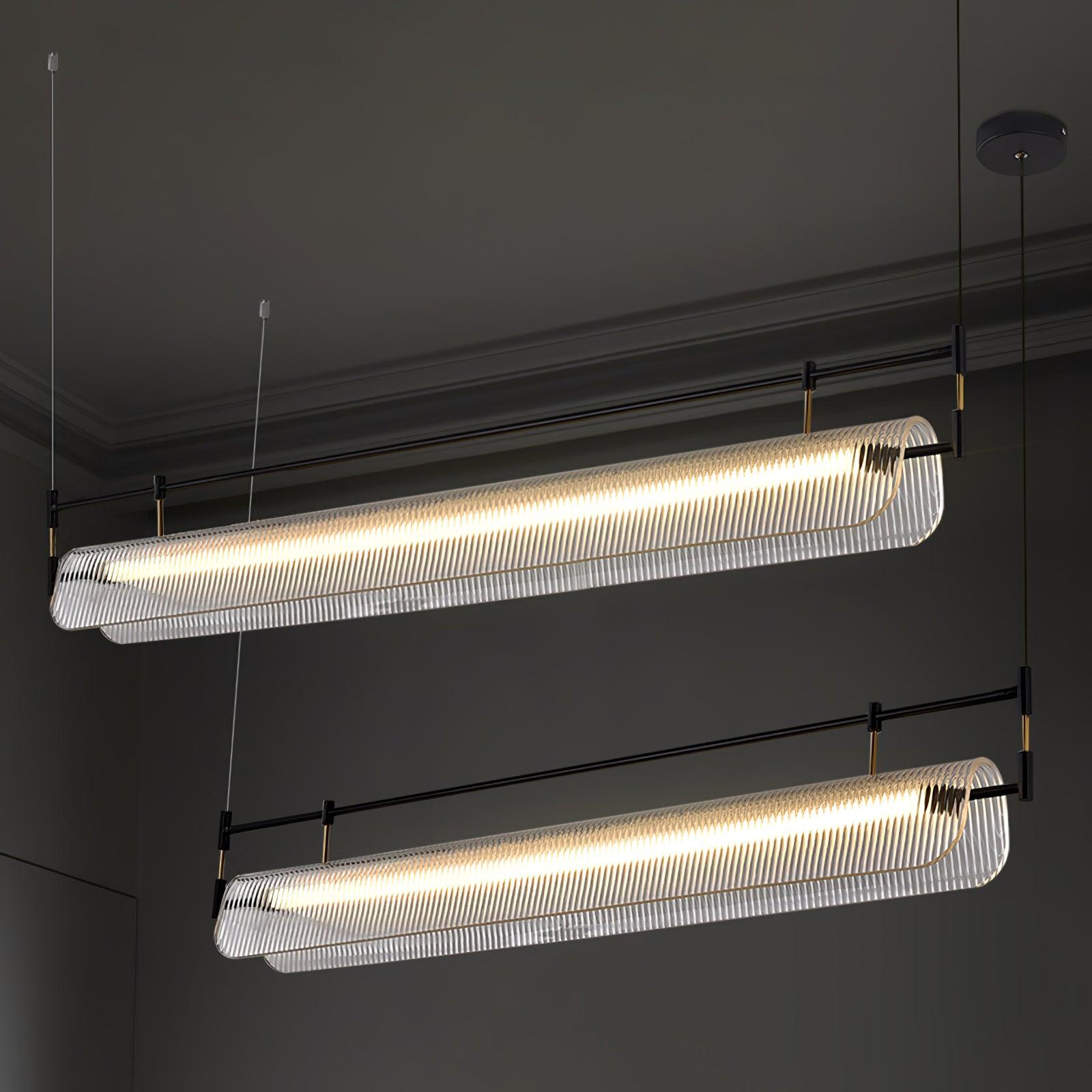 Modern Geometric Linear Strip LED Pendant Light for Dining Room Kitchen Island