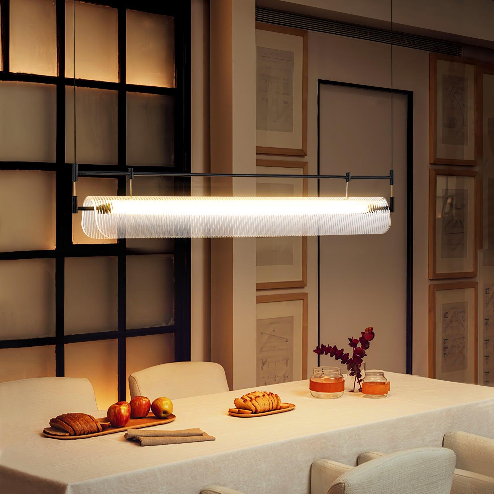 Modern Geometric Linear Strip LED Pendant Light for Dining Room Kitchen Island