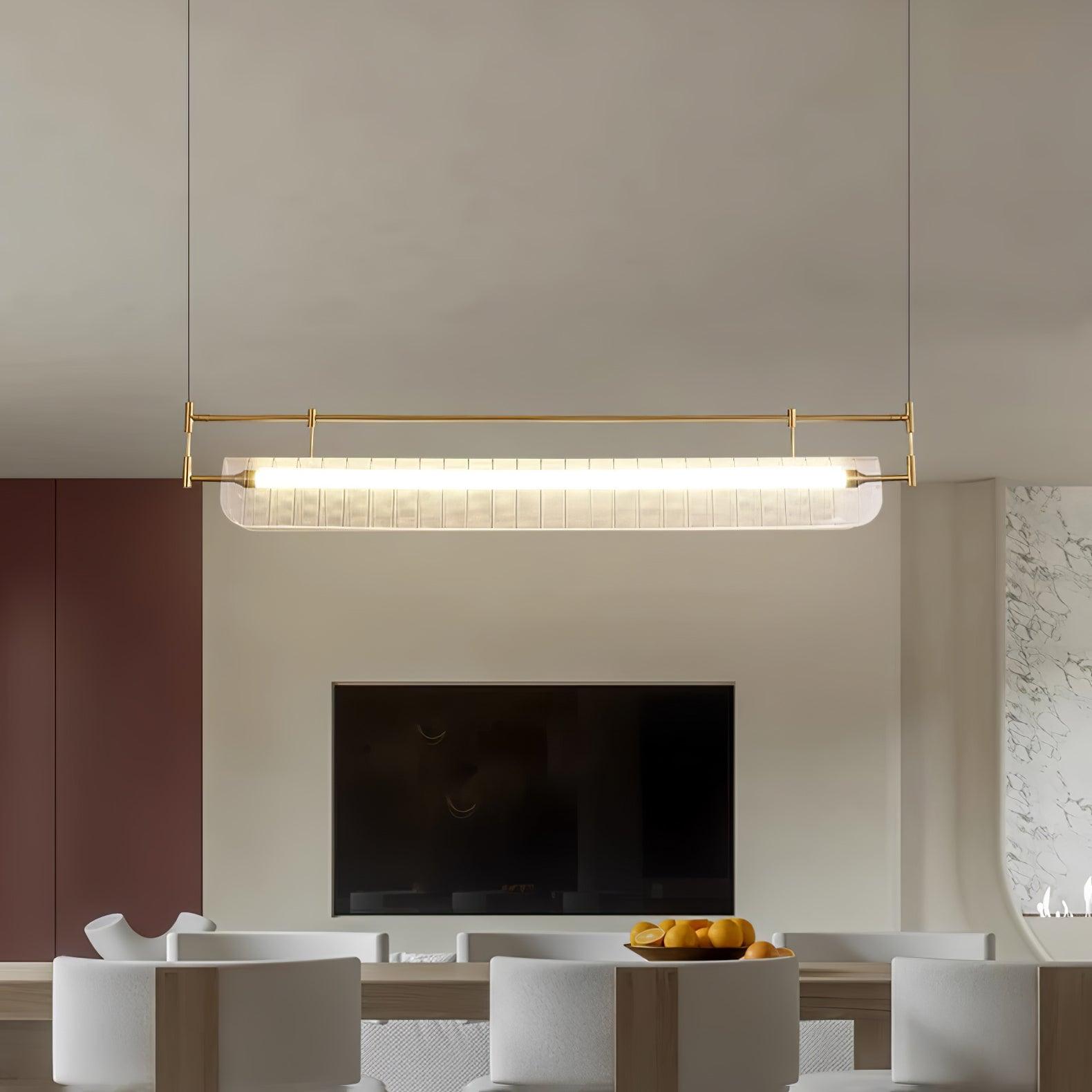 Modern Geometric Linear Strip LED Pendant Light for Dining Room Kitchen Island