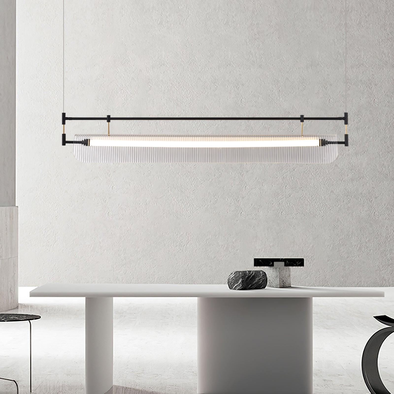Modern Geometric Linear Strip LED Pendant Light for Dining Room Kitchen Island