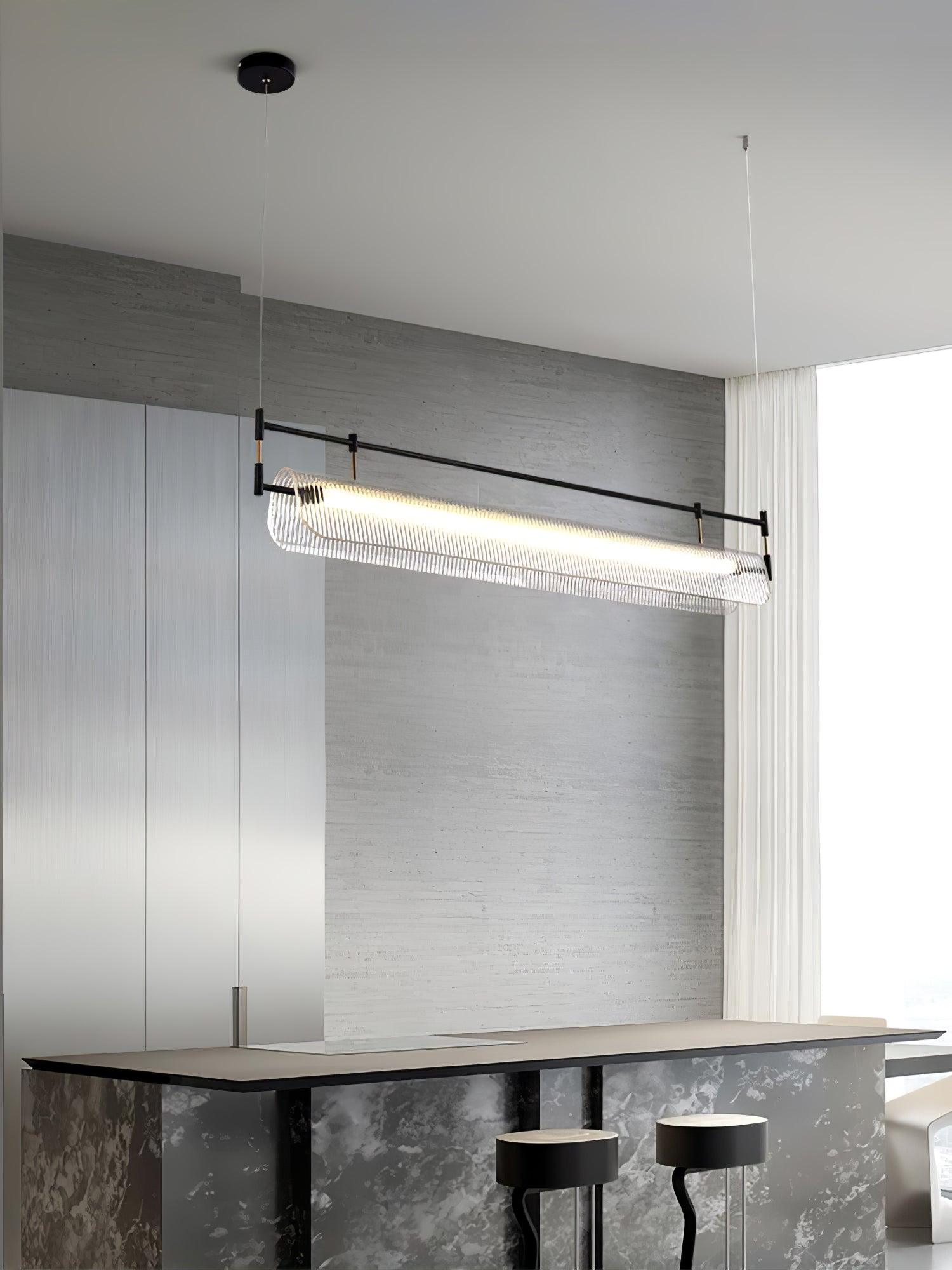 Modern Geometric Linear Strip LED Pendant Light for Dining Room Kitchen Island