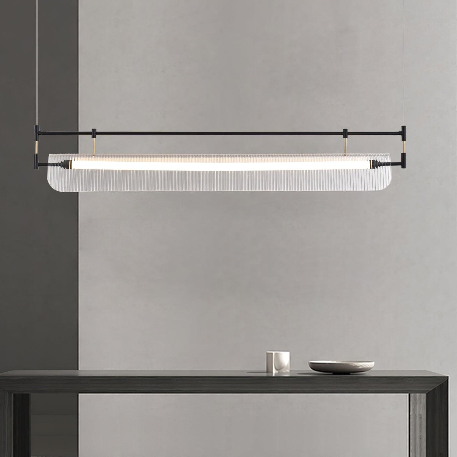 Modern Geometric Linear Strip LED Pendant Light for Dining Room Kitchen Island