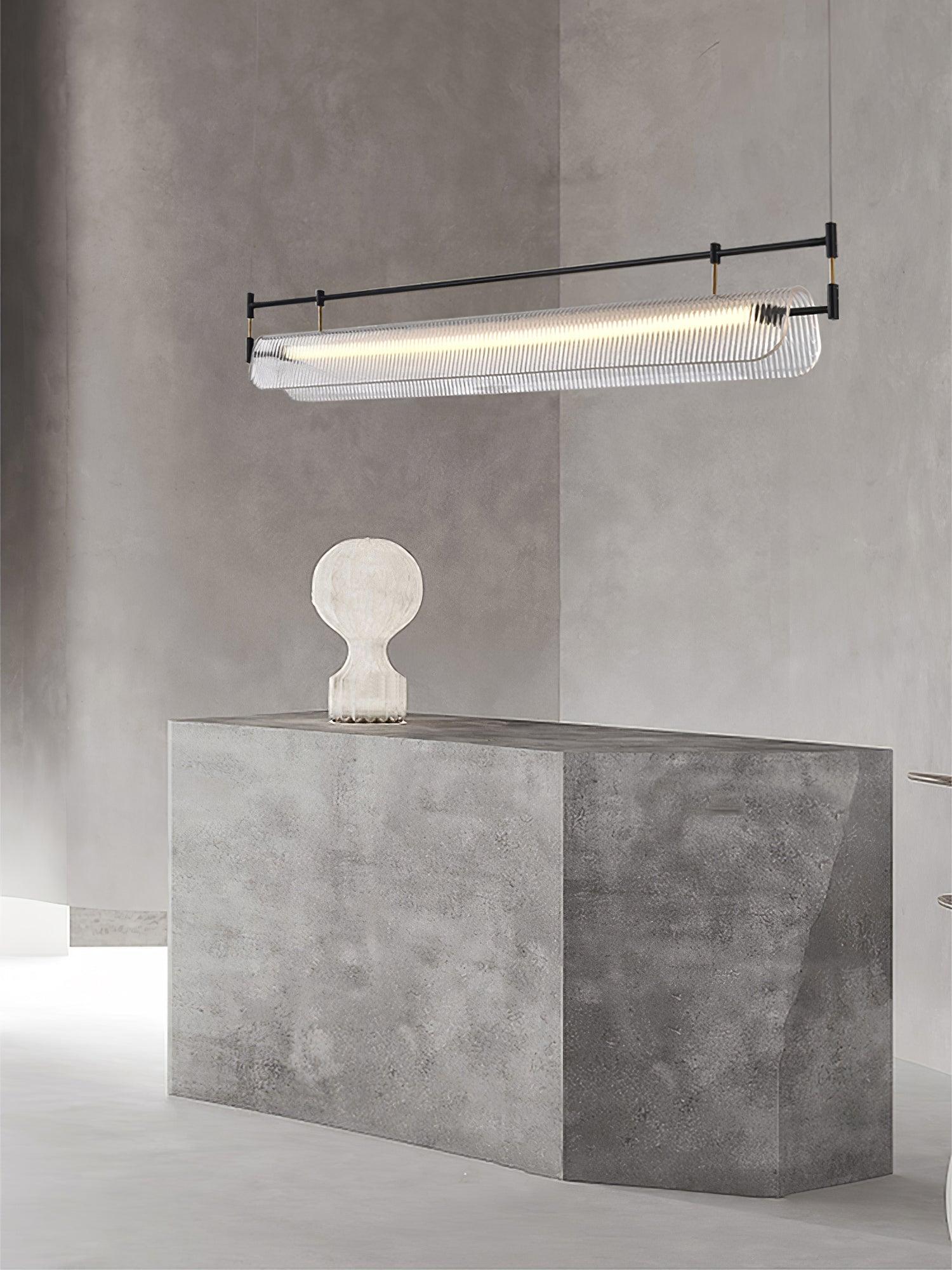 Modern Geometric Linear Strip LED Pendant Light for Dining Room Kitchen Island