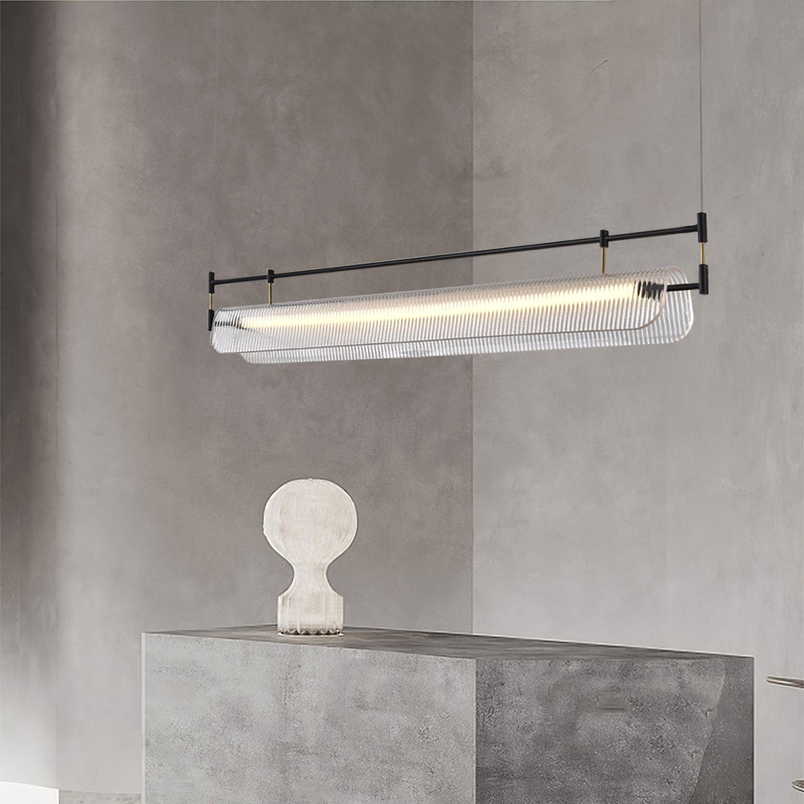 Modern Geometric Linear Strip LED Pendant Light for Dining Room Kitchen Island