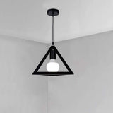 Modern Geometric Metal Pendant Light for Kitchen Island and Dining Room Black Industrial Hanging Lamp