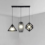 Modern Geometric Metal Pendant Light for Kitchen Island and Dining Room Black Industrial Hanging Lamp