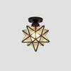 Modern Geometric Multi Pointed Star Glass Pendant Light Metal Hanging Chandelier for Entryway