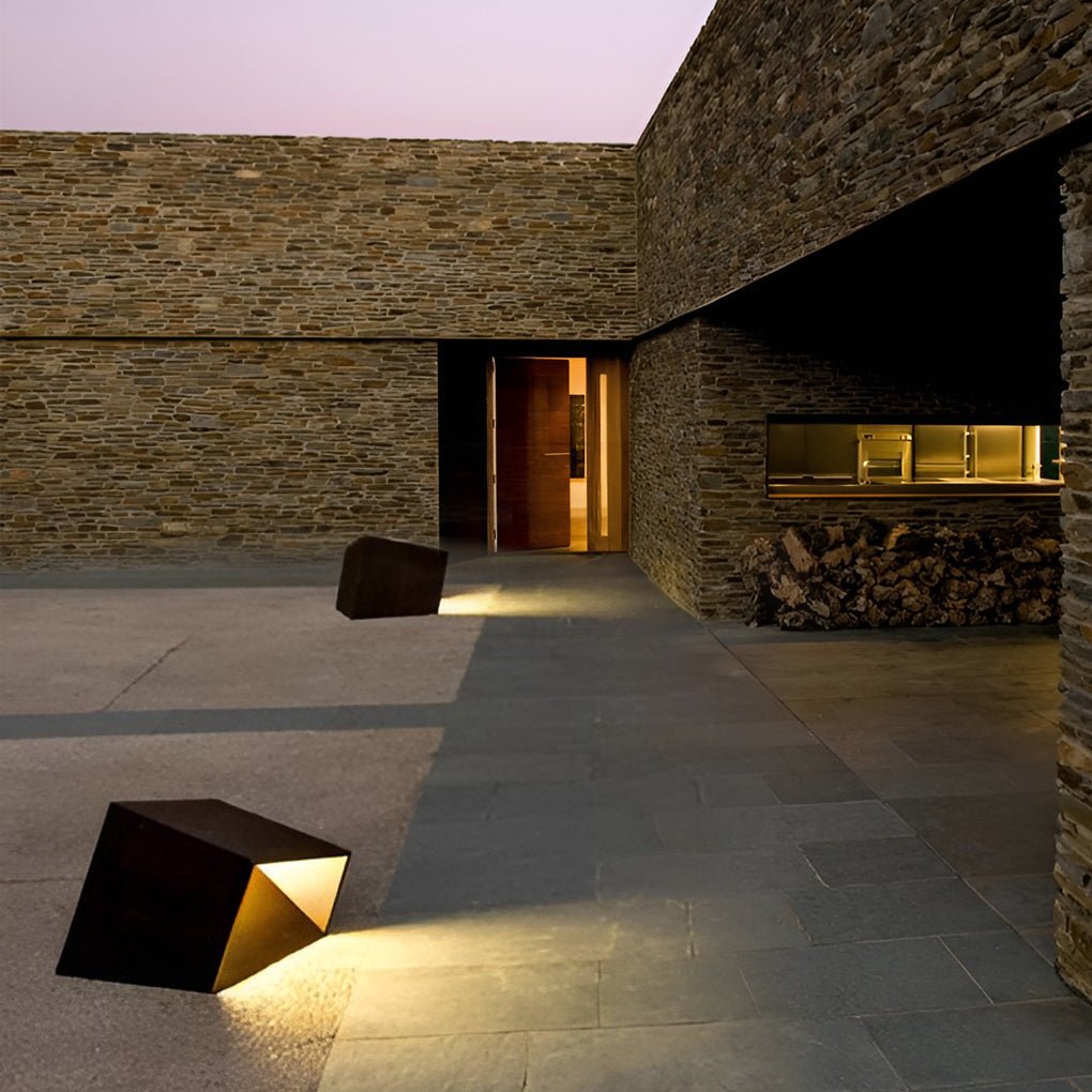 Modern Geometric Outdoor Garden Lights Waterproof Stainless Steel Post Lantern for Landscape Lighting