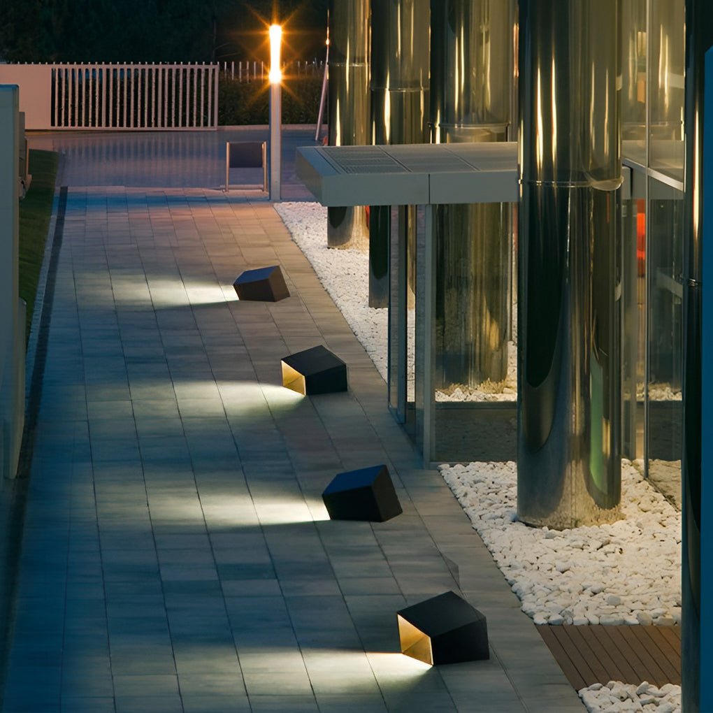Modern Geometric Outdoor Garden Lights Waterproof Stainless Steel Post Lantern for Landscape Lighting