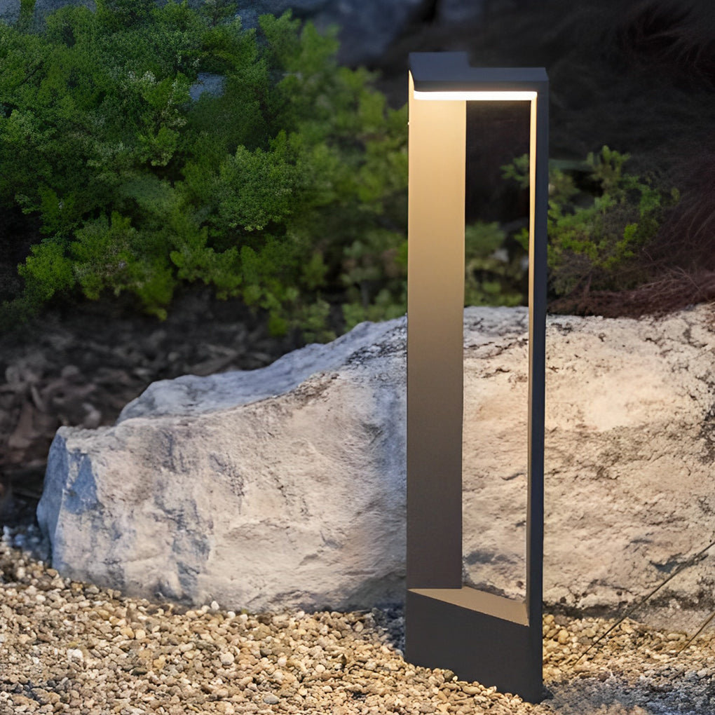 Modern Geometric Outdoor Landscape LED Path Light Waterproof Aluminum Bollard Lamp