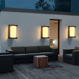 Modern Geometric Outdoor Wall Sconce Black Waterproof Exterior Light Fixture for Patio and Porch