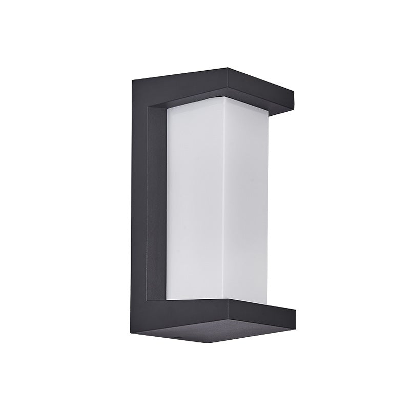 Modern Geometric Outdoor Wall Sconce Black Waterproof Exterior Light Fixture for Patio and Porch