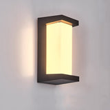 Modern Geometric Outdoor Wall Sconce Black Waterproof Exterior Light Fixture for Patio and Porch