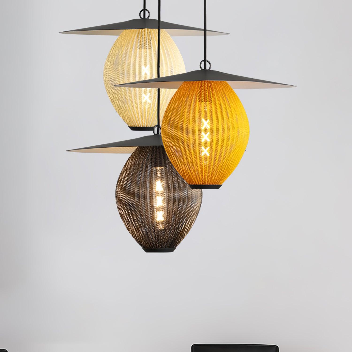 Modern Geometric Perforated Metal Satellite Pendant Lamp for Kitchen Island and Dining Areas