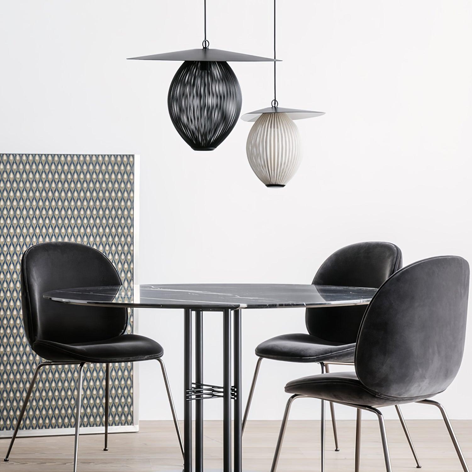 Modern Geometric Perforated Metal Satellite Pendant Lamp for Kitchen Island and Dining Areas