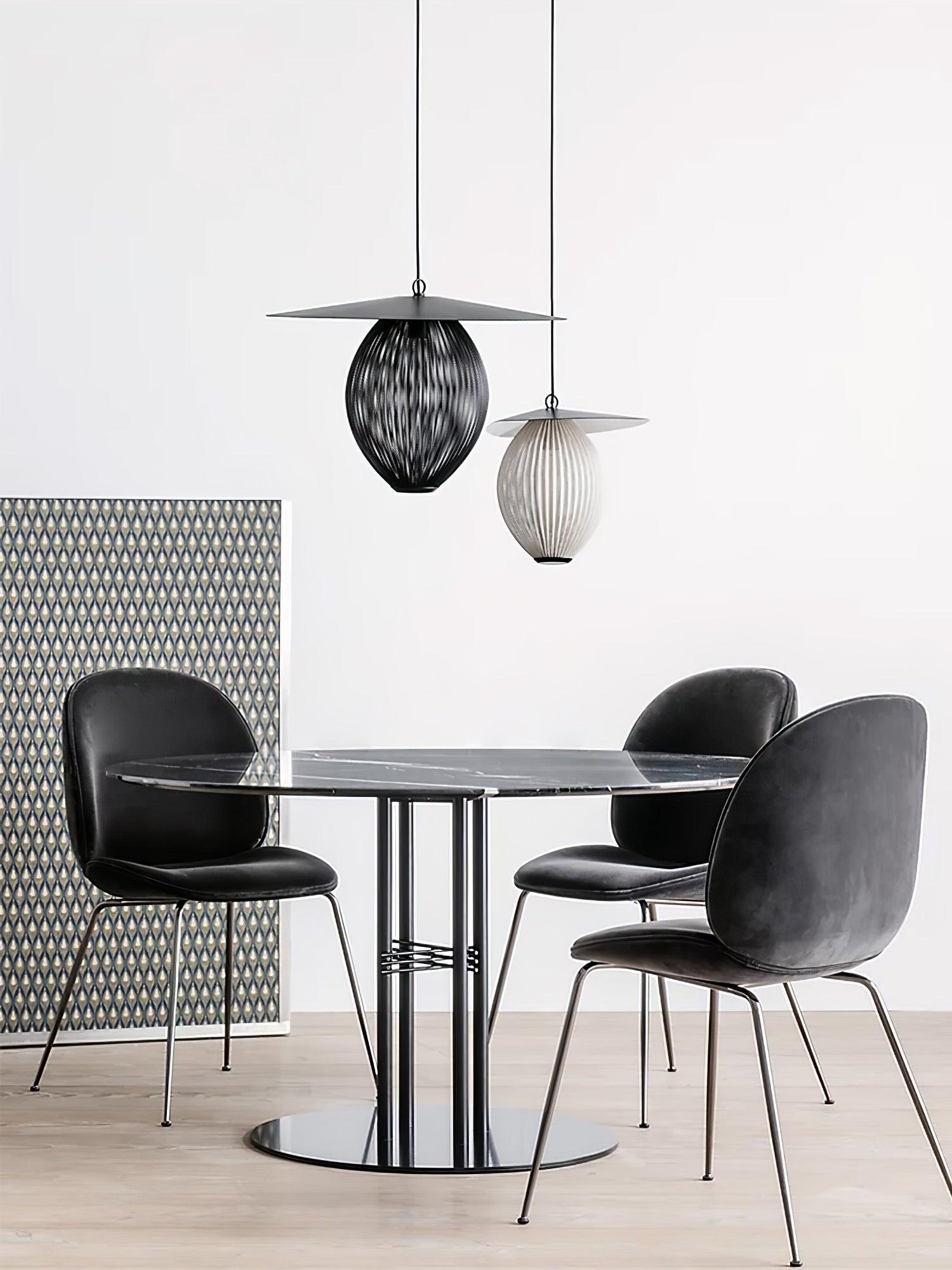 Modern Geometric Perforated Metal Satellite Pendant Lamp for Kitchen Island and Dining Areas