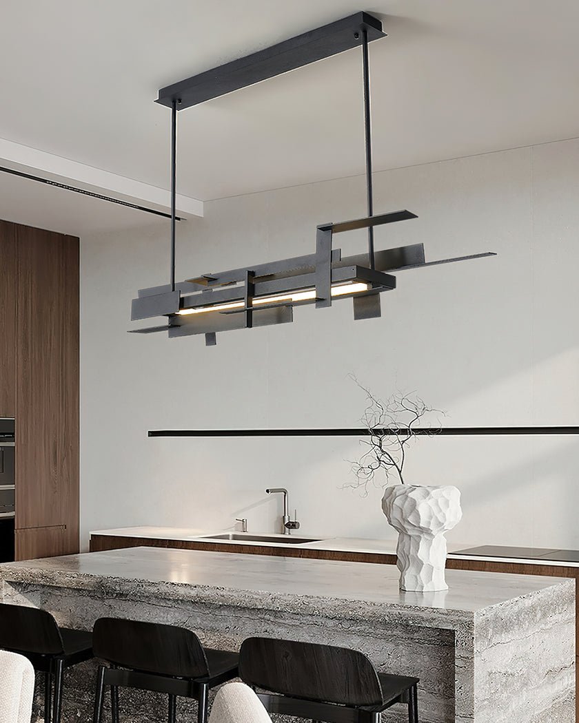 Modern Geometric Planar LED Pendant Light Minimalist Iron Ceiling Hanging Lamp