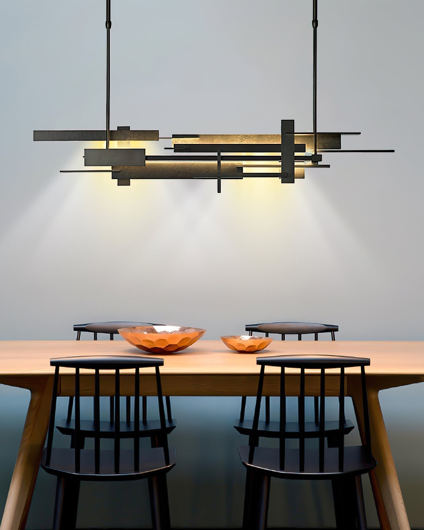Modern Geometric Planar LED Pendant Light Minimalist Iron Ceiling Hanging Lamp