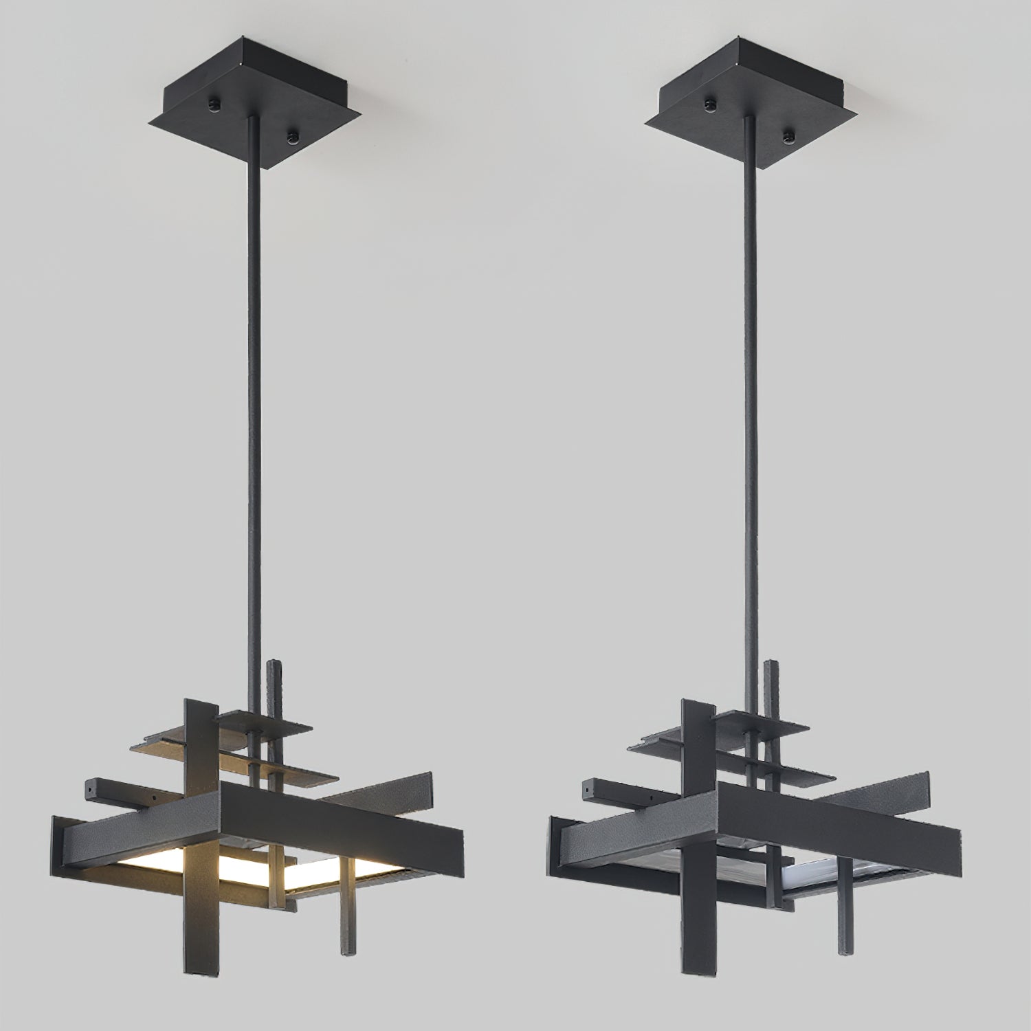 Modern Geometric Planar LED Pendant Light Minimalist Iron Ceiling Hanging Lamp