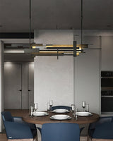 Modern Geometric Planar LED Pendant Light Minimalist Iron Ceiling Hanging Lamp