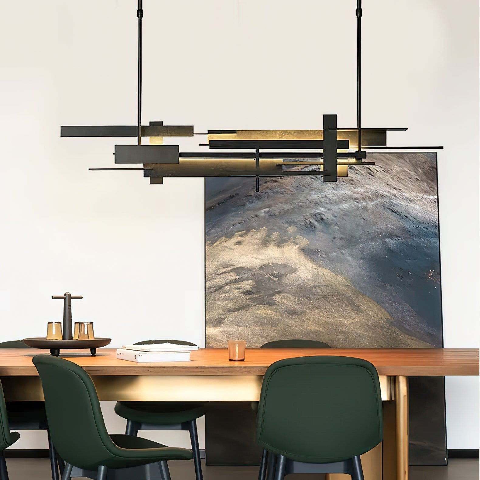Modern Geometric Planar LED Pendant Light Minimalist Iron Ceiling Hanging Lamp