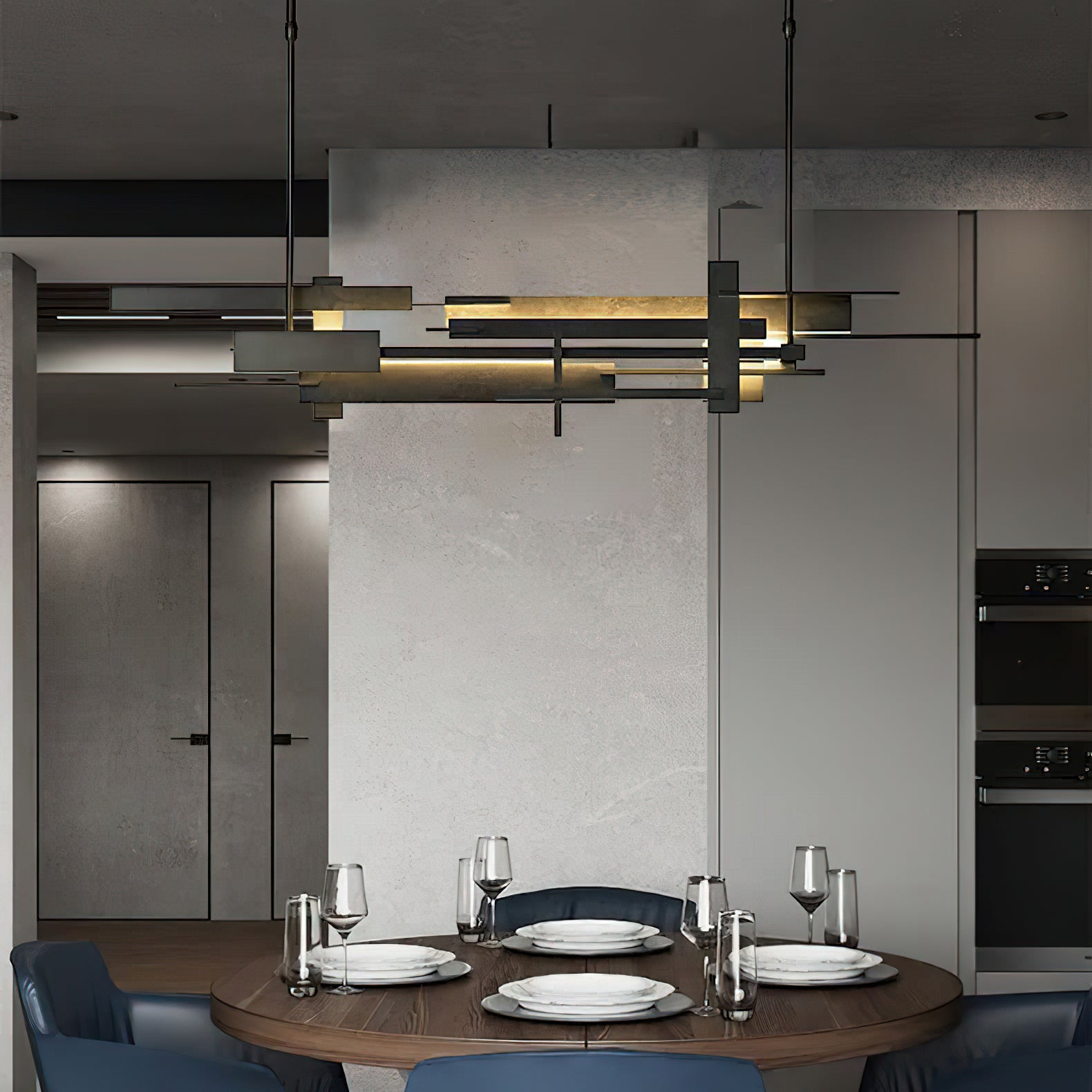 Modern Geometric Planar LED Pendant Light Minimalist Iron Ceiling Hanging Lamp