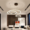 Modern Geometric Ring LED Chandelier Artistic 3 Tier Circle Pendant Lighting for Dining Room