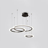 Modern Geometric Ring LED Chandelier Artistic 3 Tier Circle Pendant Lighting for Dining Room