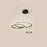 Modern Geometric Ring LED Chandelier Artistic 3 Tier Circle Pendant Lighting for Dining Room