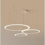 Modern Geometric Ring LED Chandelier Artistic 3 Tier Circle Pendant Lighting for Dining Room