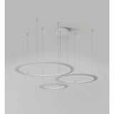 Modern Geometric Ring LED Chandelier Artistic 3 Tier Circle Pendant Lighting for Dining Room
