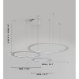 Modern Geometric Ring LED Chandelier Artistic 3 Tier Circle Pendant Lighting for Dining Room