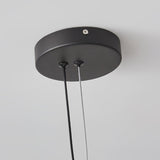 Modern Geometric Round Glass Chandelier Black and White Ceiling Light Fixture