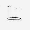 Modern Geometric Round Glass Chandelier Black and White Ceiling Light Fixture
