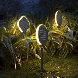 Modern Geometric Solar LED Outdoor Garden Pathway Lighting Waterproof Black Landscape Lamp
