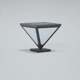 Modern Geometric Solar LED Post Light Waterproof Stainless Steel Outdoor Pathway Lamp