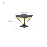 Modern Geometric Solar LED Post Light Waterproof Stainless Steel Outdoor Pathway Lamp
