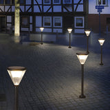 Modern Geometric Solar Powered Outdoor Pathway Post Lights Waterproof LED Garden Bollard Lamp